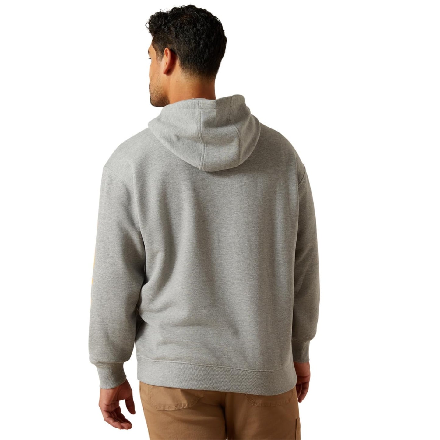 Ariat Rebar Lightweight Logo Hoodie, Heather Grey/Rebar Orange, Large Tall