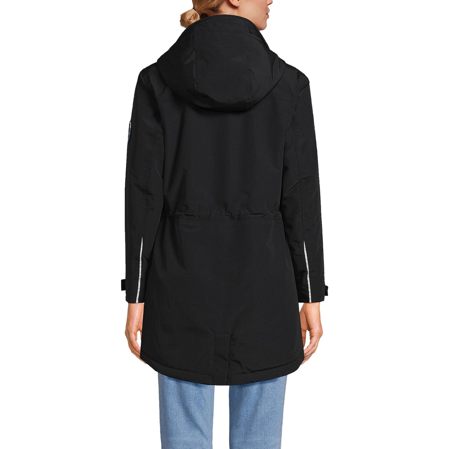 Lands' End Womens Squall Waterproof Parka Black Tall Small