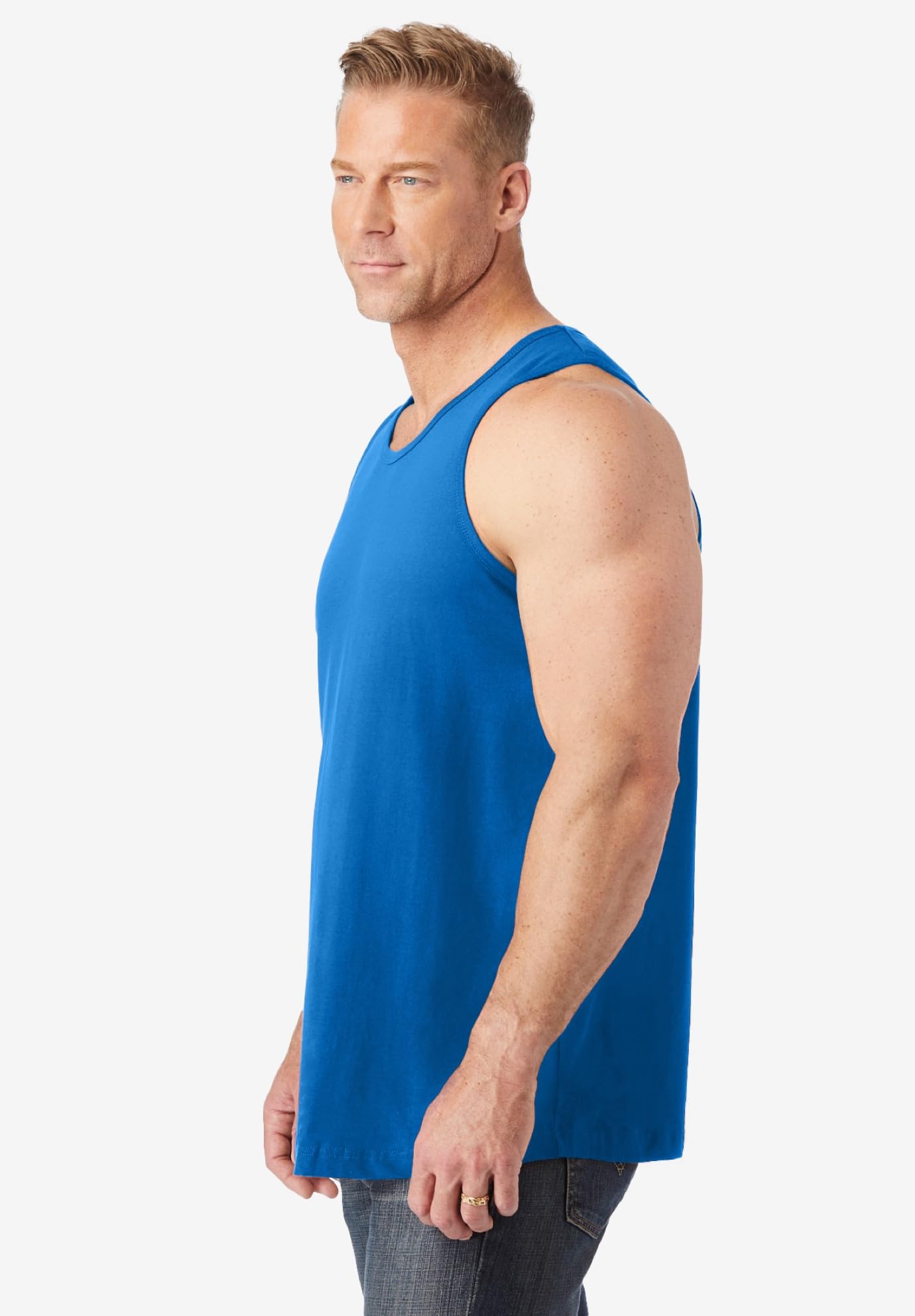 KingSize Men's Big & Tall Shrink-Less Lightweight Longer-Length Tank - 8XL, Royal Blue