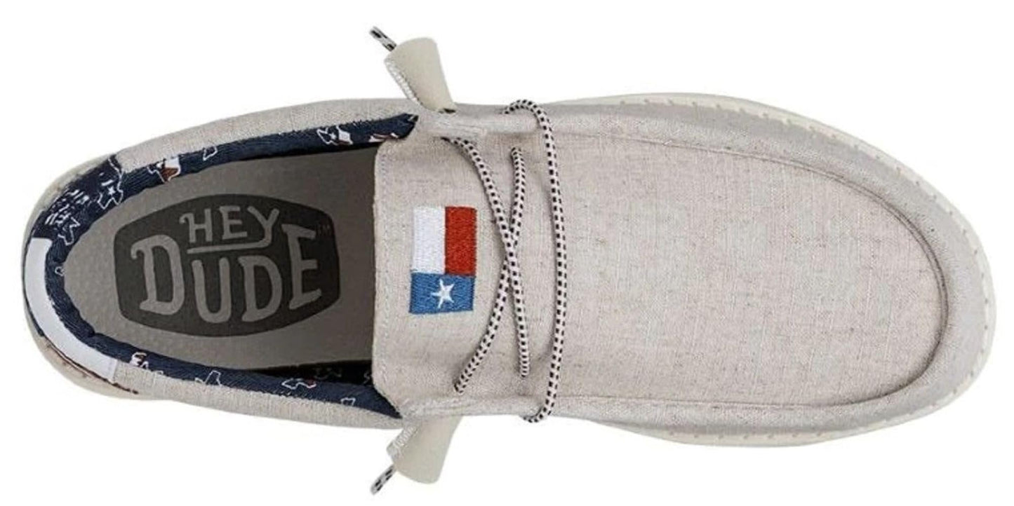 HEYDUDE Men's Wally-Texas Canvas Off White Size 14 | Men's Shoes | Men Slip-on Loafers | Comfortable & Light-Weight