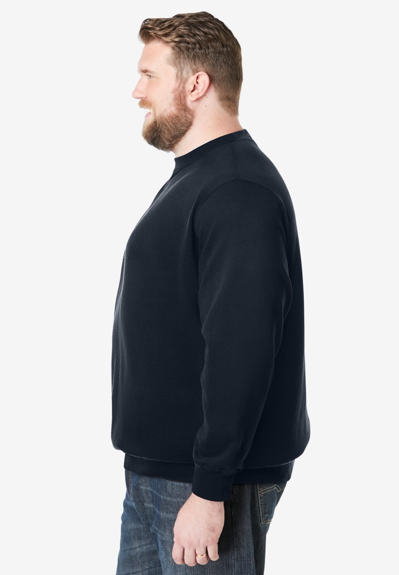 KingSize Men's Big & Tall Fleece Crewneck Sweatshirt - XL, Black