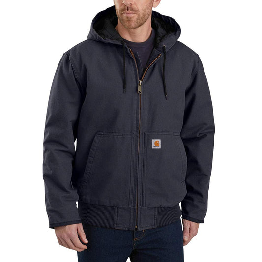 Carhartt Men's Loose Fit Washed Duck Insulated Active Jacket, Navy, XX-Large Tall