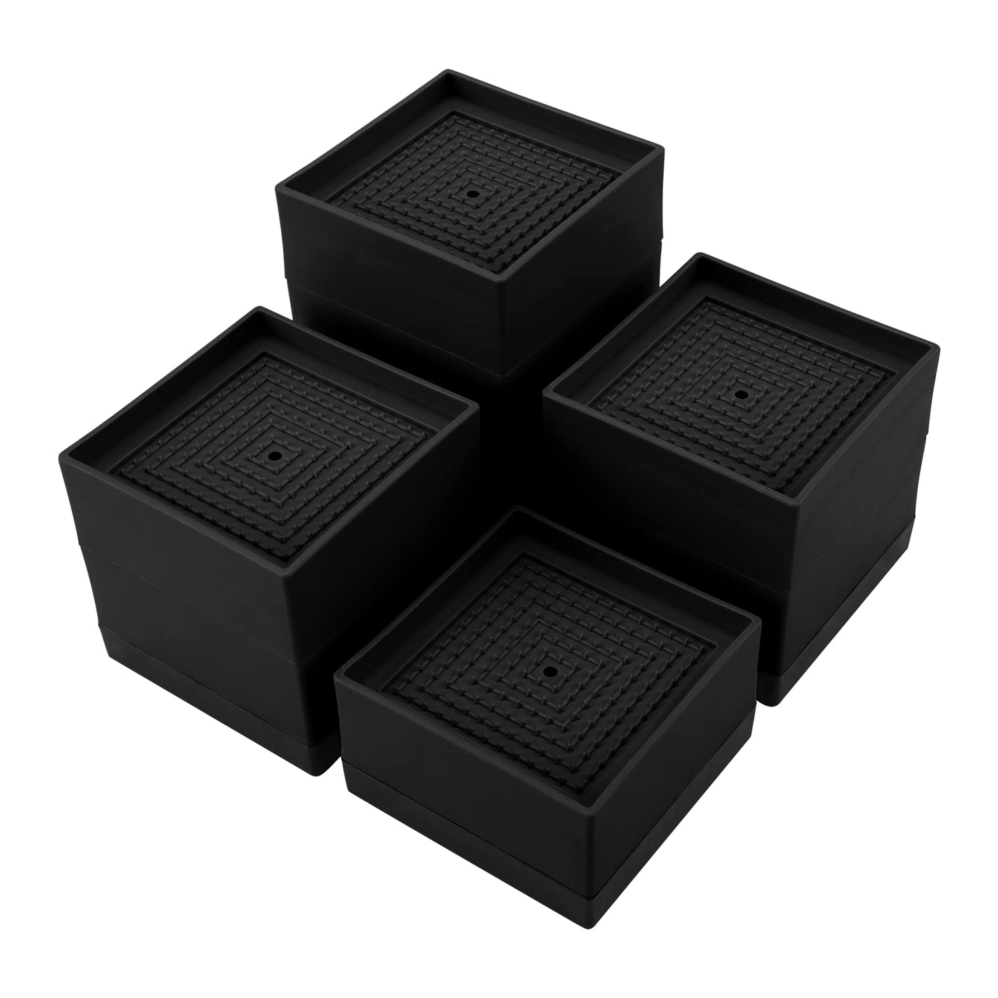 Yunnix Bed Risers 3 inch Heavy Duty Furniture Risers Adjustable Desk Risers for Desk Sofa Table Legs Risers up to 10000 lbs - (4 Piece Set, Black)