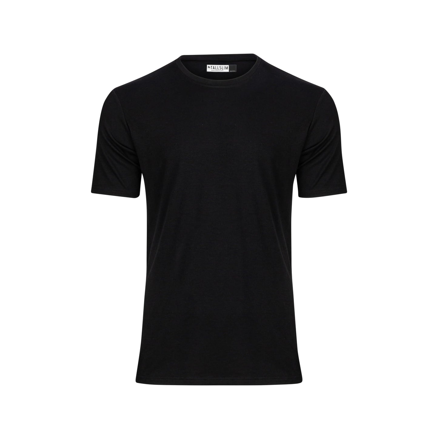 TallSlim Men's Tall Slim-Fit Short Sleeve Crewneck T-Shirt - Extra Long, Slim Fit, Preshrunk Easy Care, Black, Small