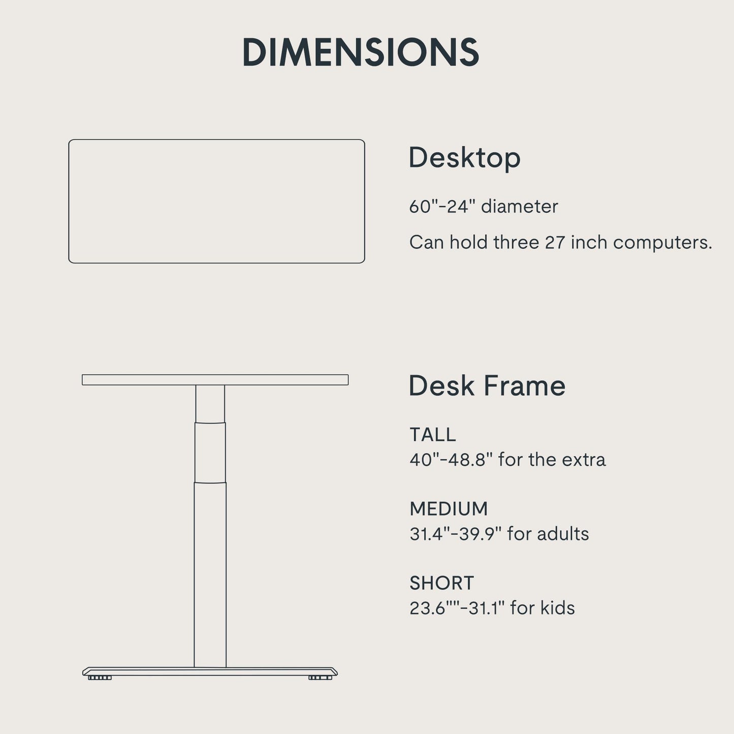 FLEXISPOT E6 Pro Oval Leg Dual Motor 3 Stages Standing Desk 60x24 Inch Whole-Piece Board Electric Height Adjustable Electric Sit Stand Up Desk 150KG Load Capacity (Black Frame + Black Desktop) - 48.8" Max Height