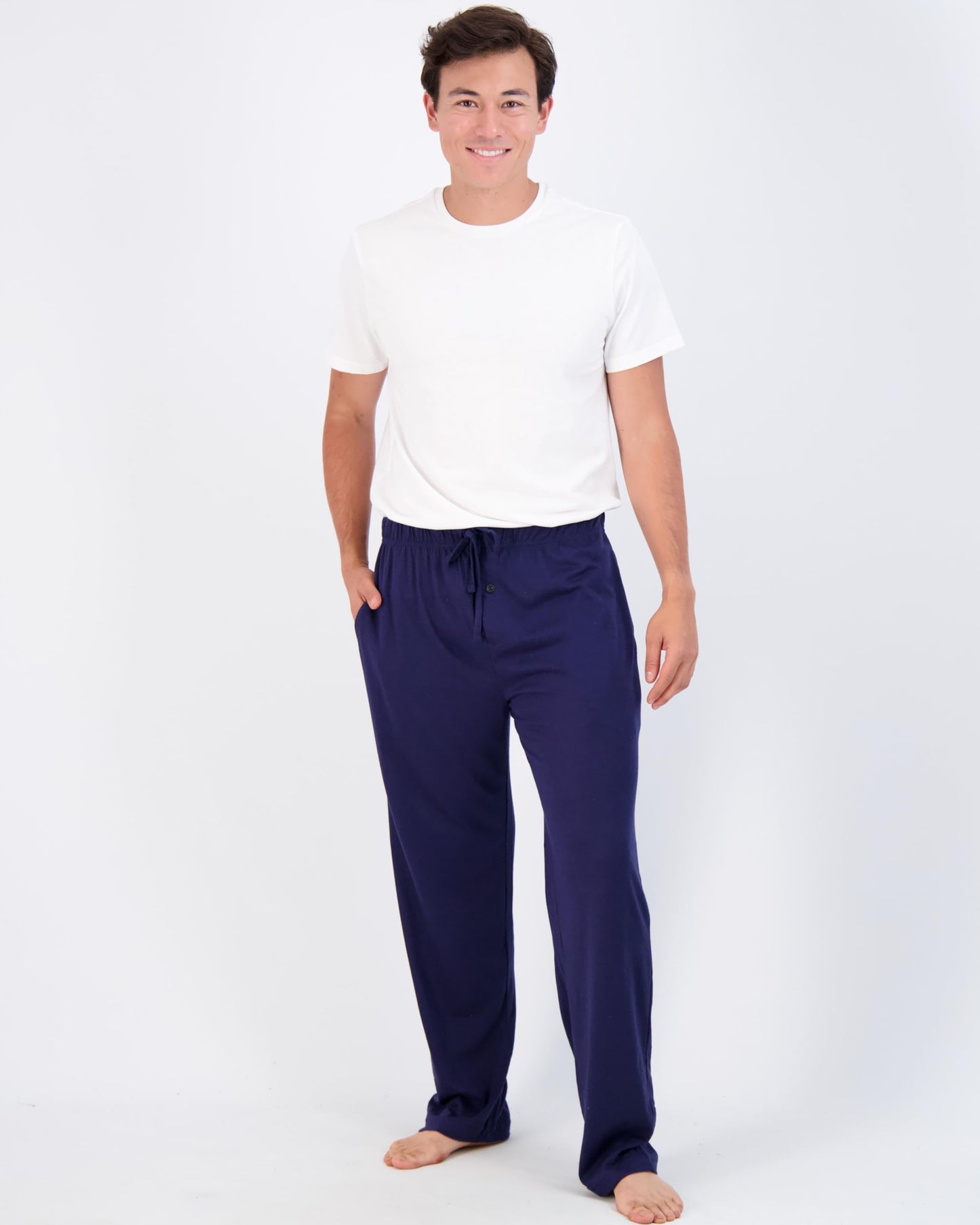 Real Essentials 3 Pack: Men's Pajama Pants - Knit Cotton Flannel Plaid Lounge Bottoms (Available In Big & Tall) - Set 6, 5x Tall
