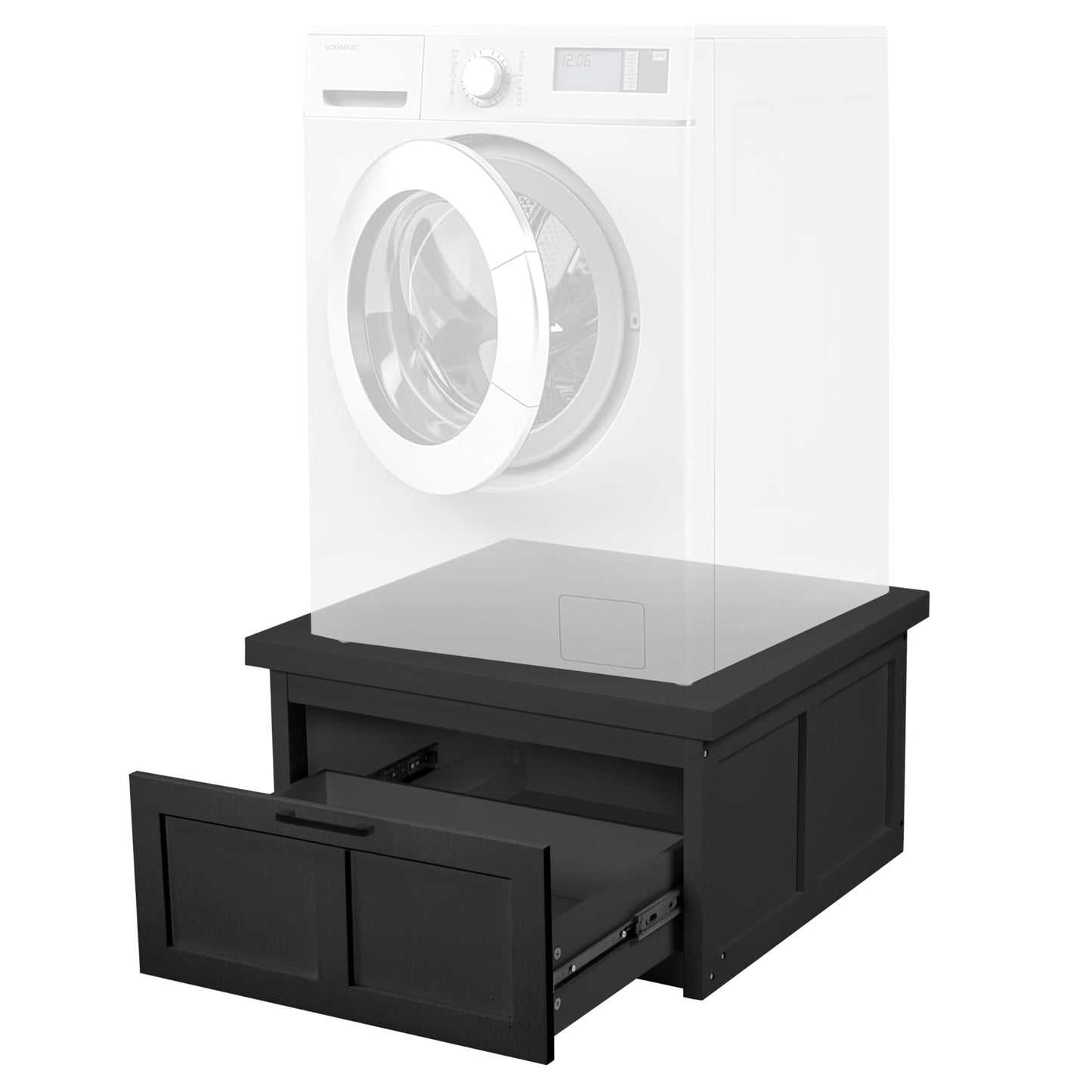 Ilyapa Washer and Dryer Stand - 28x28x16 in. Universal Laundry Pedestal, with Drawer - Washing Machine Base Compatible with Samsung, LG, GE, Maytag