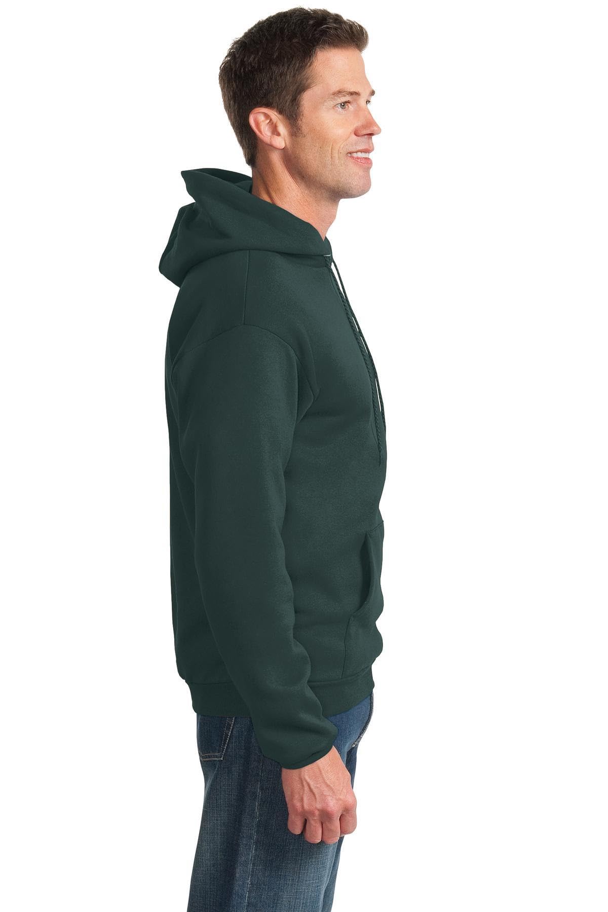 Port & Co TALL Essential Fleece Pullover Hooded Sweatshirt-PC90HT-4XLT-Dark Green
