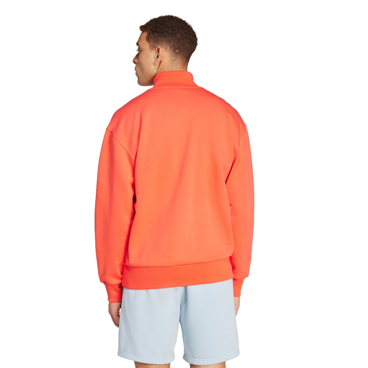 adidas Men's Tall Size All SZN Fleece Quarter-Zip Crewneck Swearshirt, Bright Red