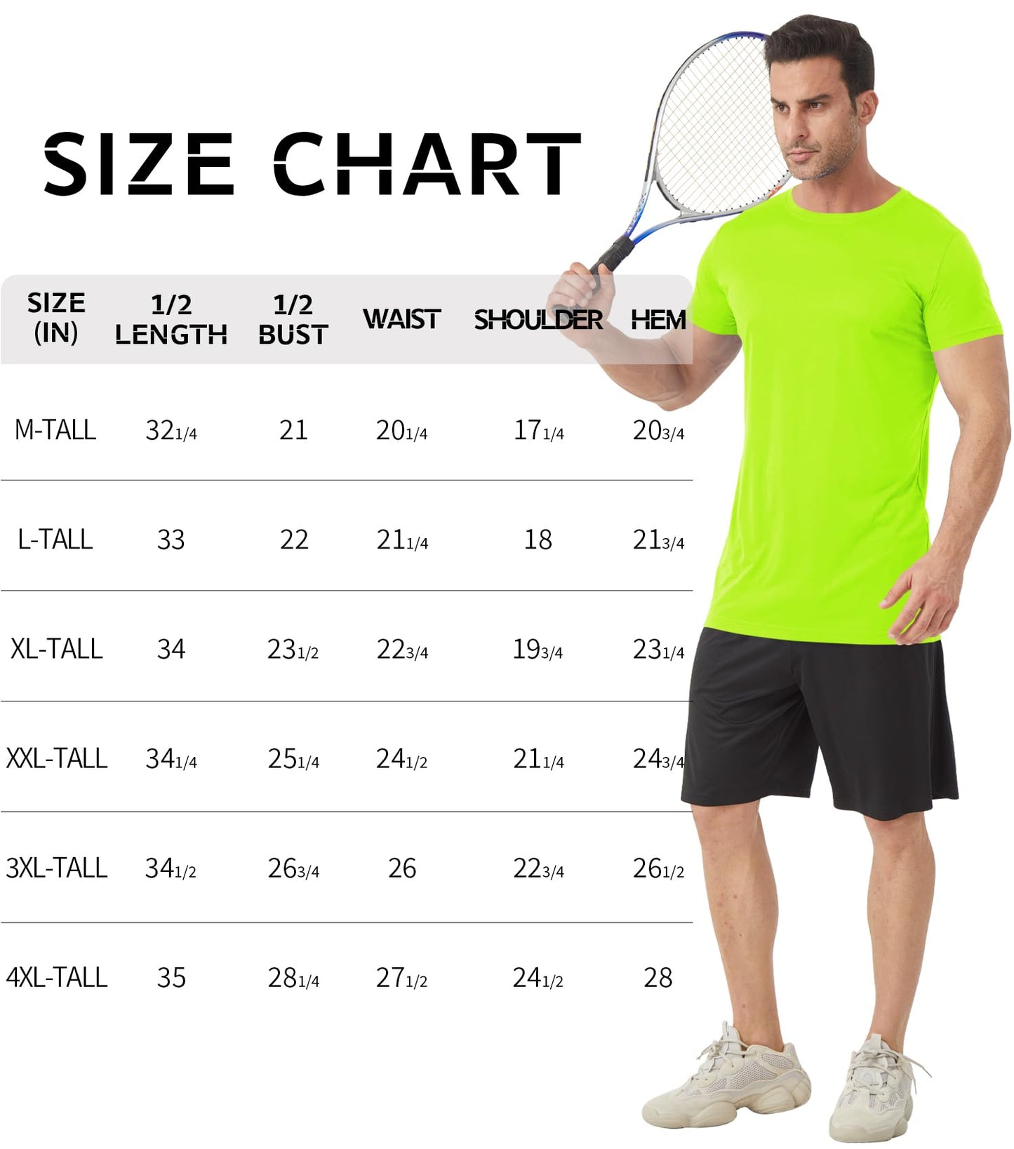 Idtswch Men's Tall T-Shirt Rash Guard UPF 50+ T-Shirt Quick Dry Swim Water Top Tee Short Sleeve Athletic Shirts neon green-3XL