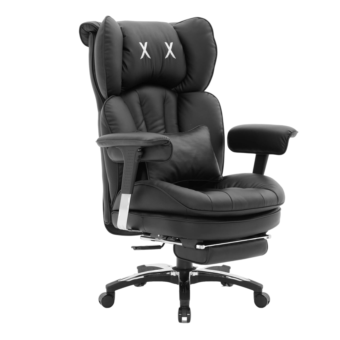 Efomao Big and Tall Office Chair with Footrest – High Back Computer Chair with Adjustable Armrests，Executive Office Chair with Wide Seat, Modern Desk Chair for Home Office, Gaming, or Study, Black