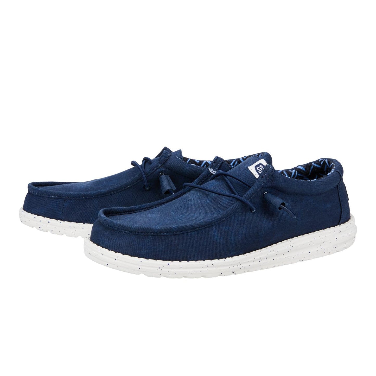 HEYDUDE Men's Wally Stretch Canvas Navy Size 14 | Men's Shoes | Men Slip-on Loafers | Comfortable & Light-Weight