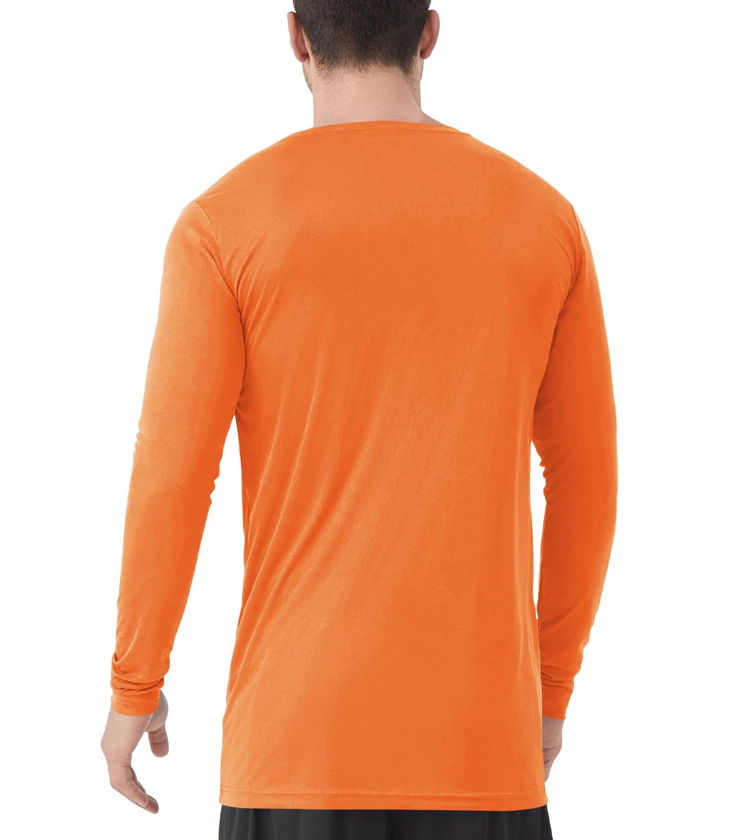 Men's Tall Rash Guard Long Sleeve T Shirts - UPF 50+ Sun Protection Tee Shirt for Fishing, Swim, Hiking Orange