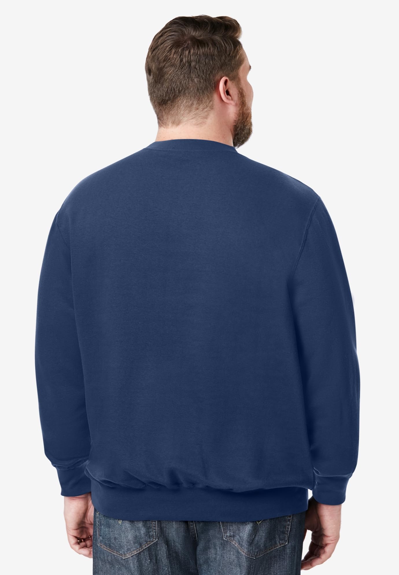 KingSize Men's Big & Tall Fleece Crewneck Sweatshirt - 5XL, Navy Colorblock