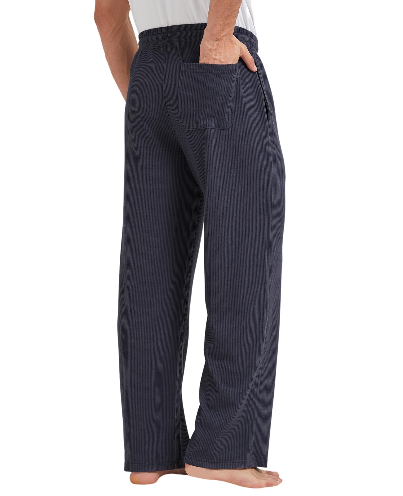 TTZ 34/36 Inseam Mens Tall Pajama Pants Waffle Pj Lounge Sleep Pants for Tall Men-MT
