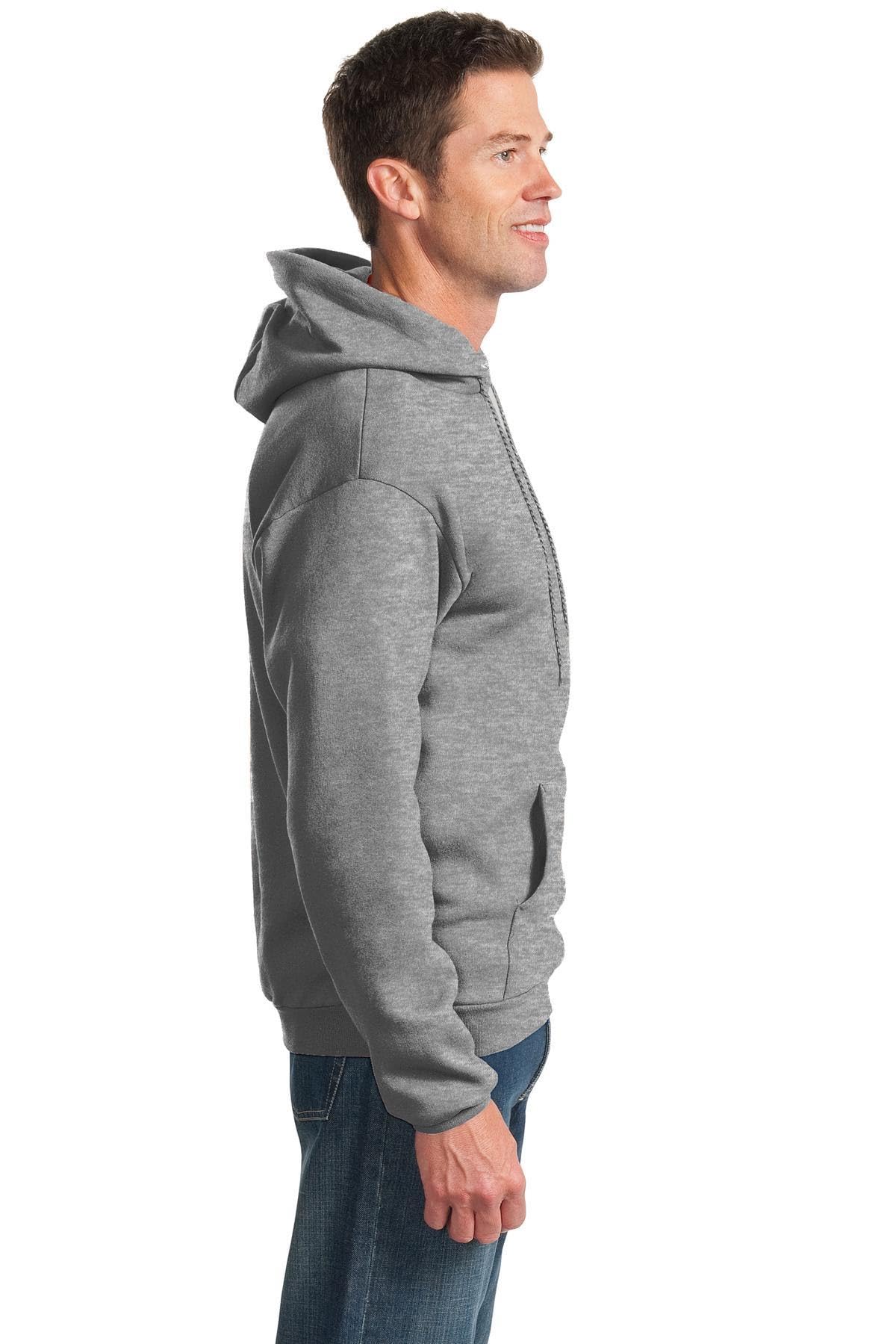Port & Co TALL Essential Fleece Pullover Hooded Sweatshirt-PC90HT-LT-Athletic Heather