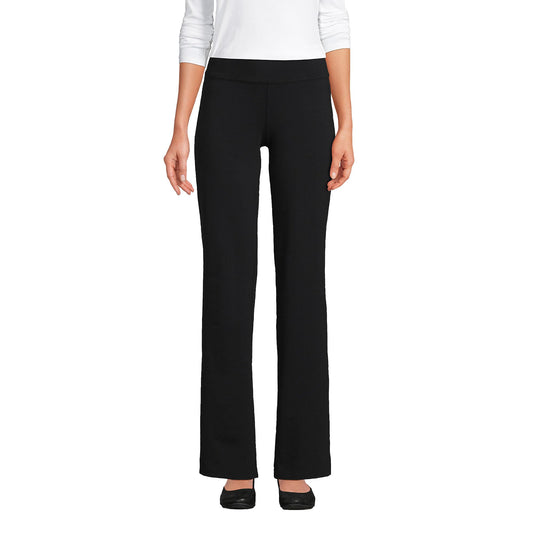 Lands' End Womens Starfish Straight Pants Black Tall Small