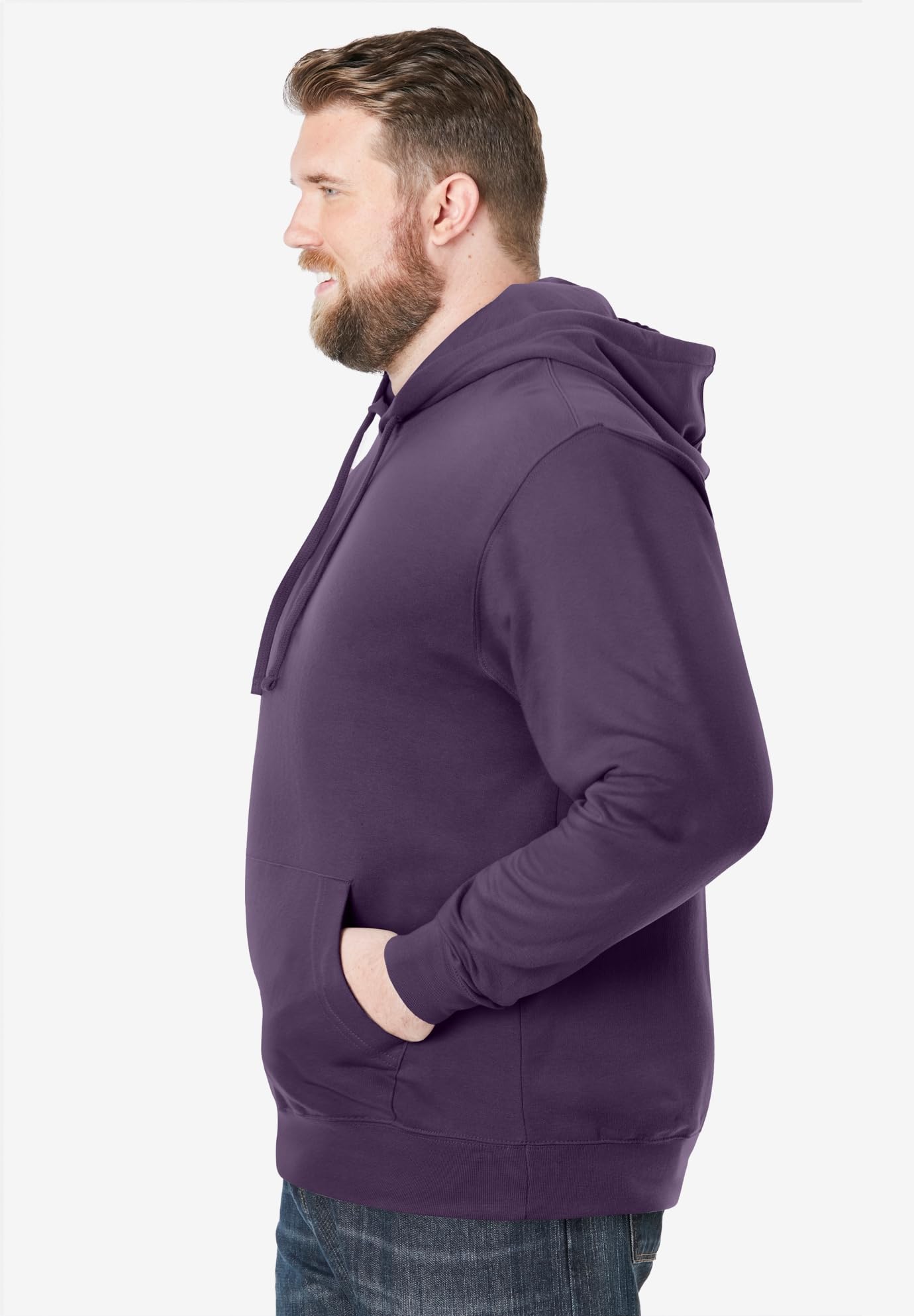 KingSize Men's Big & Tall Fleece Pullover Hoodie - L, Blackberry