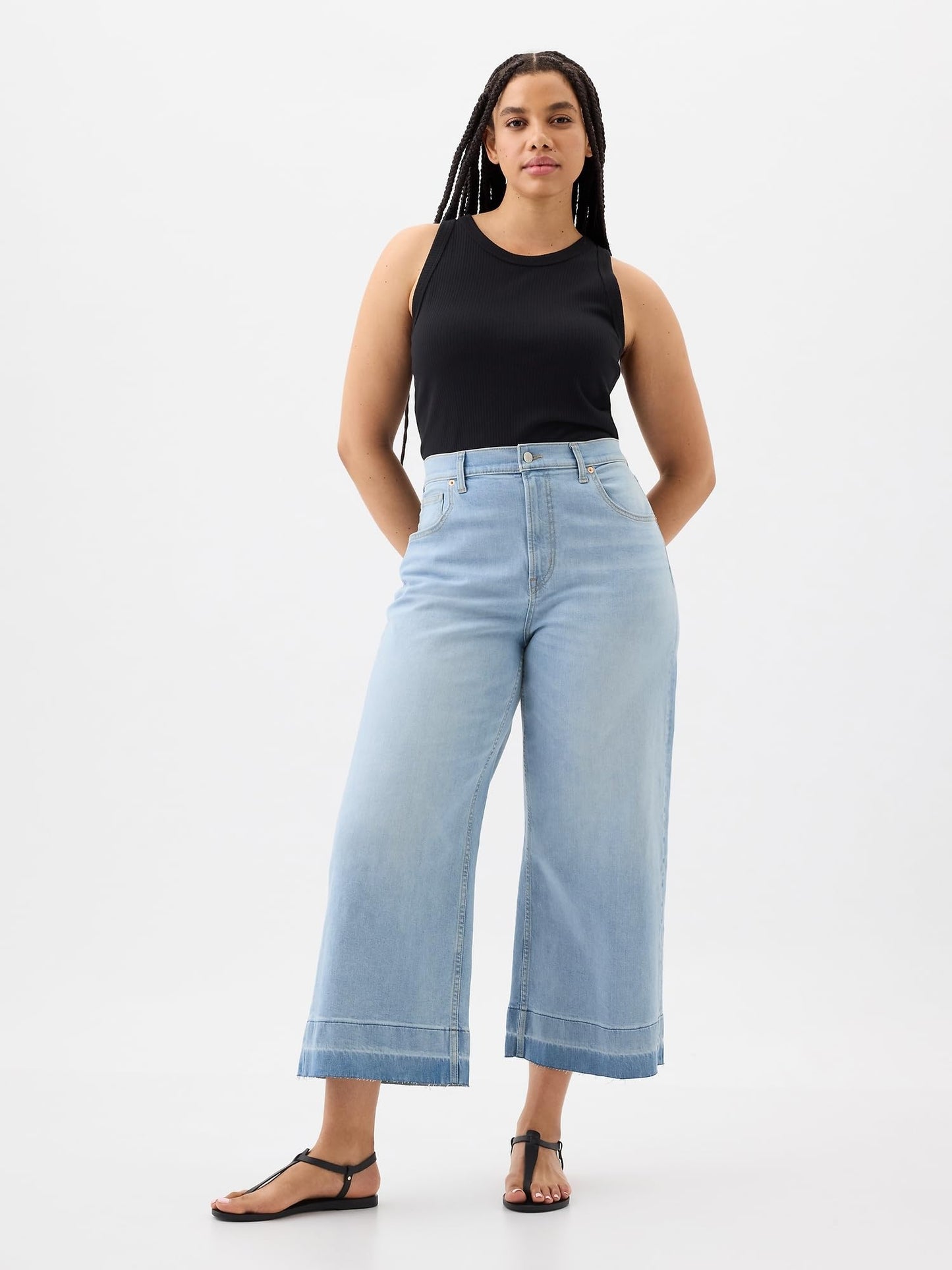 GAP Womens High Rise Wide Leg Jeans Light Wash Maize 26