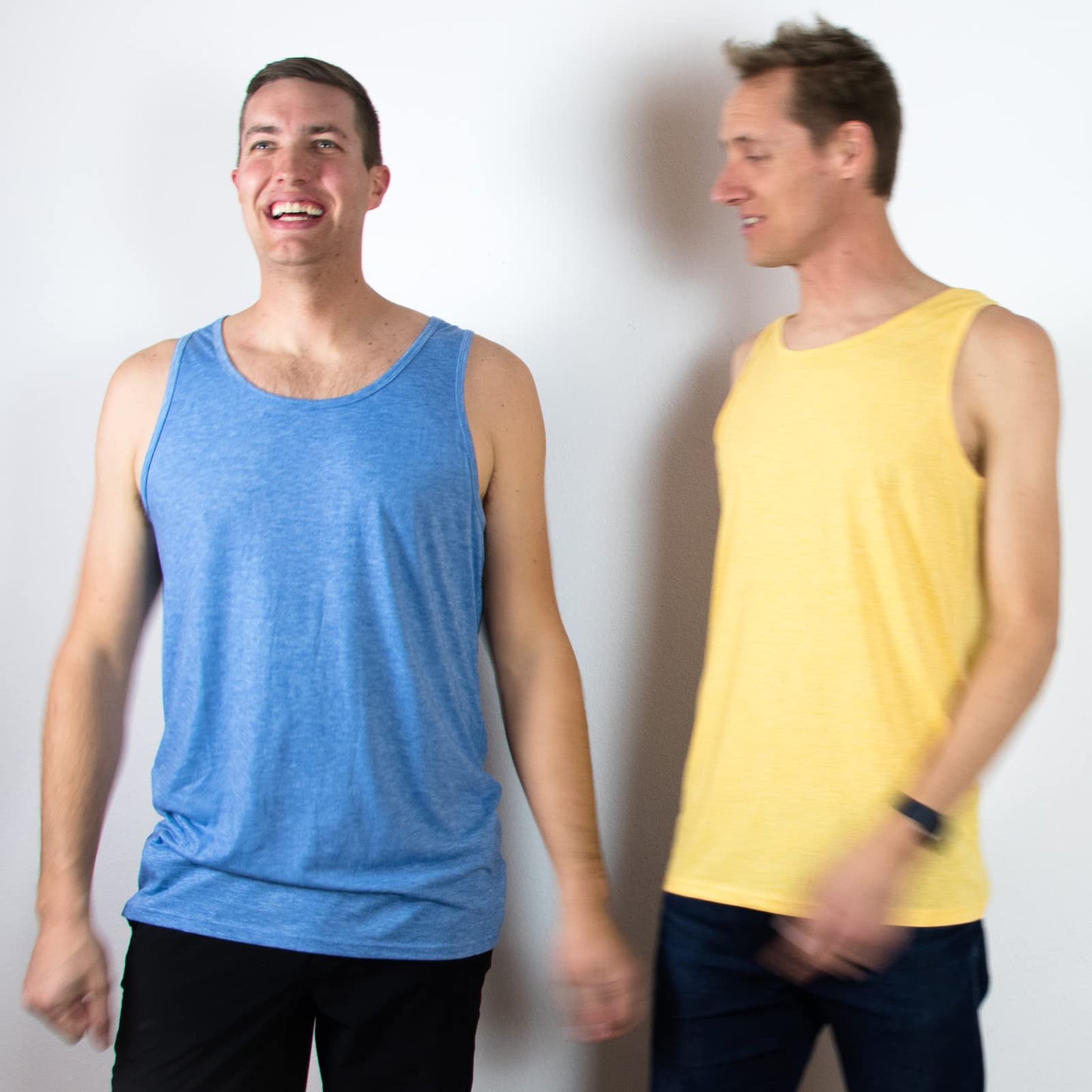 Men's Tall Slim-Fit Orginal Tank Top Shirt, Soft Polyester Blend Long Tee (Tall, Small, Red)