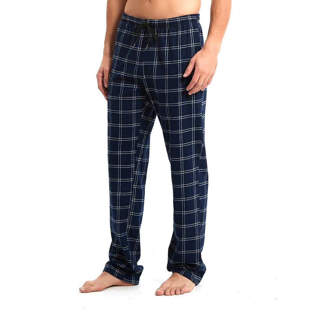 Idtswch Mens Tall Pajama Pants 36" Inseam Plaid Lounge Pants Sleepwear Pajama Bottoms 100% Cotton