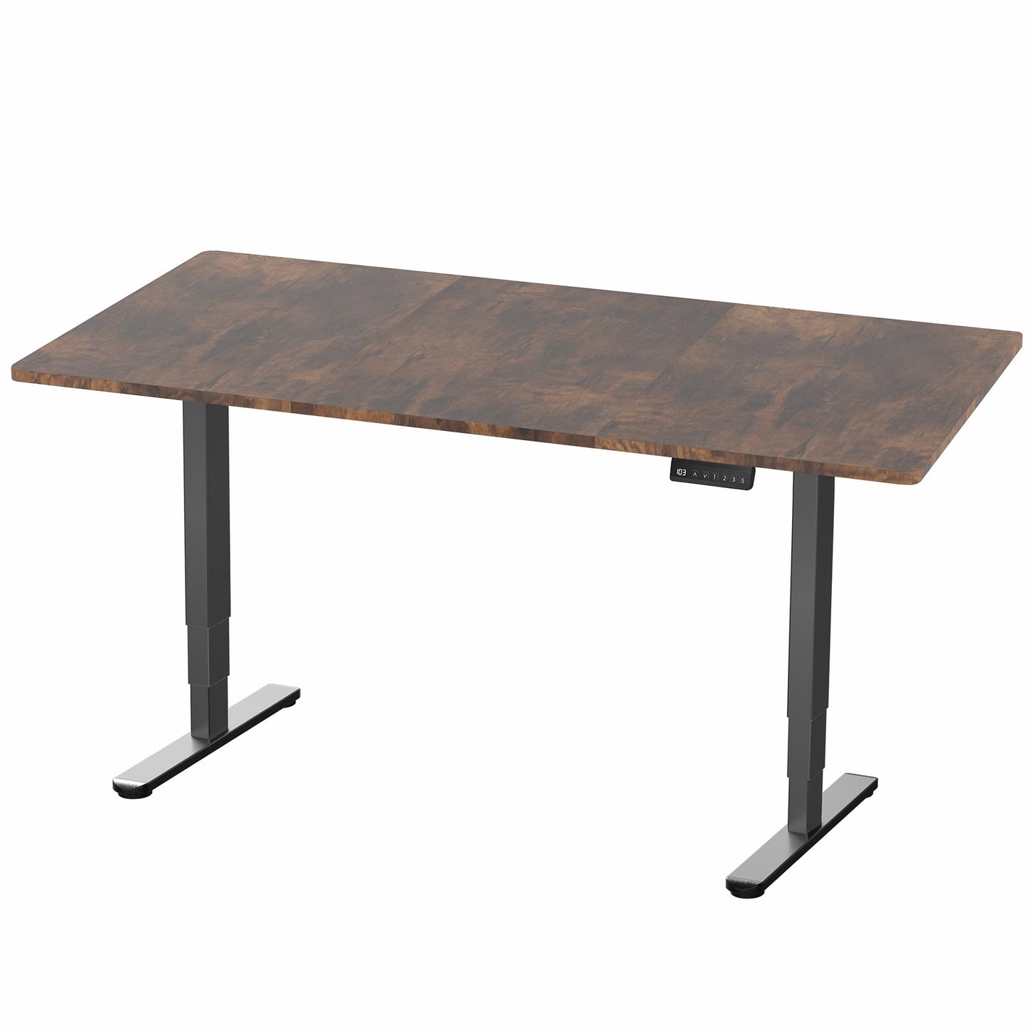 VIVO Electric 71 x 36 in Dual Motor Rustic Sit Stand Desk, Memory Height Adjustment, 2B Series, Vintage Brown Top Black Frame, DESK-KIT-2B7N-36 - 50.3" Max Height