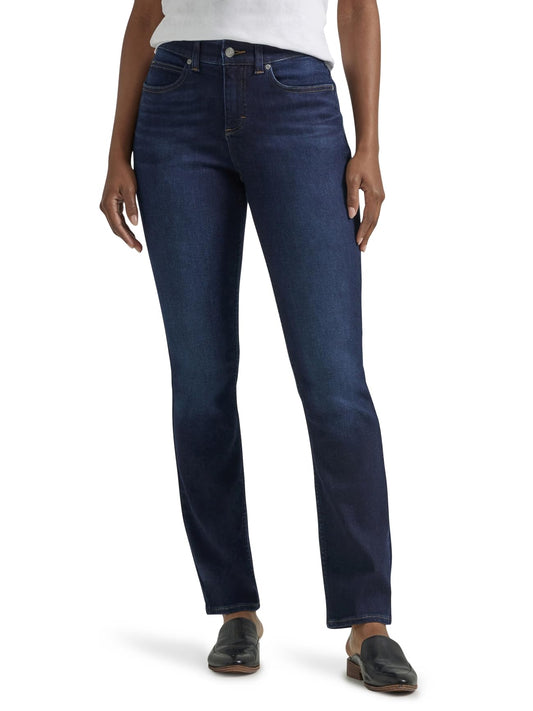 Lee Women's Ultra Lux Comfort with Flex Motion Straight Leg Jean, Main Thrill, 12 Long