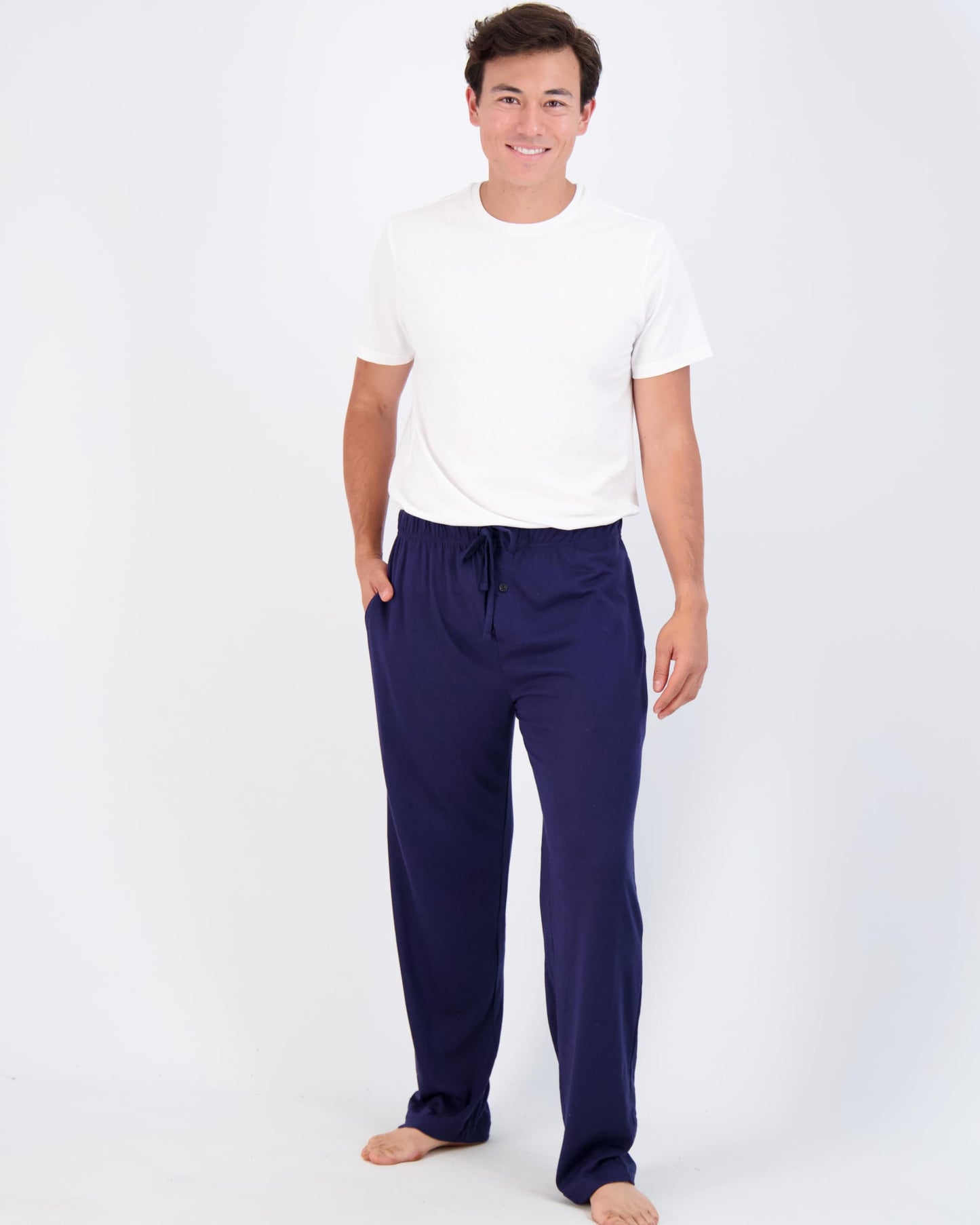 Real Essentials 3 Pack: Mens Big & Tall King Size Pajama Pants Cotton Soft Pajamas Men Flannel Bottoms Fleece Buffalo Plaid Pj Lounge Pants Sleepwear Pijamas Hombres Woven - Set 4, 5x Tall