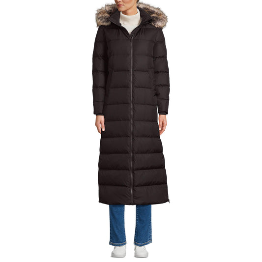 Lands' End Womens Long Maxi Down Coat Rich Brown Tall X-Large