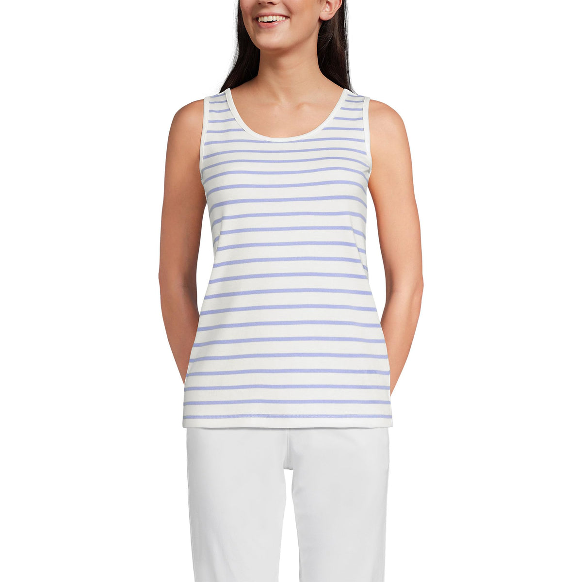 Ivory/Periwinkle Breton Stripe