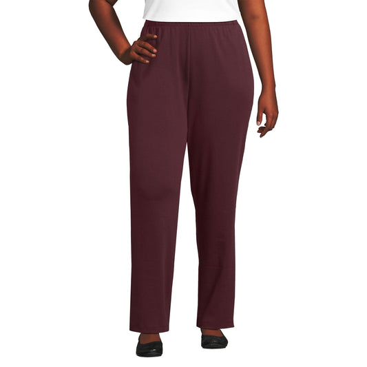 Lands' End Women s Sport Knit Pants Lush Burgundy Tall Large