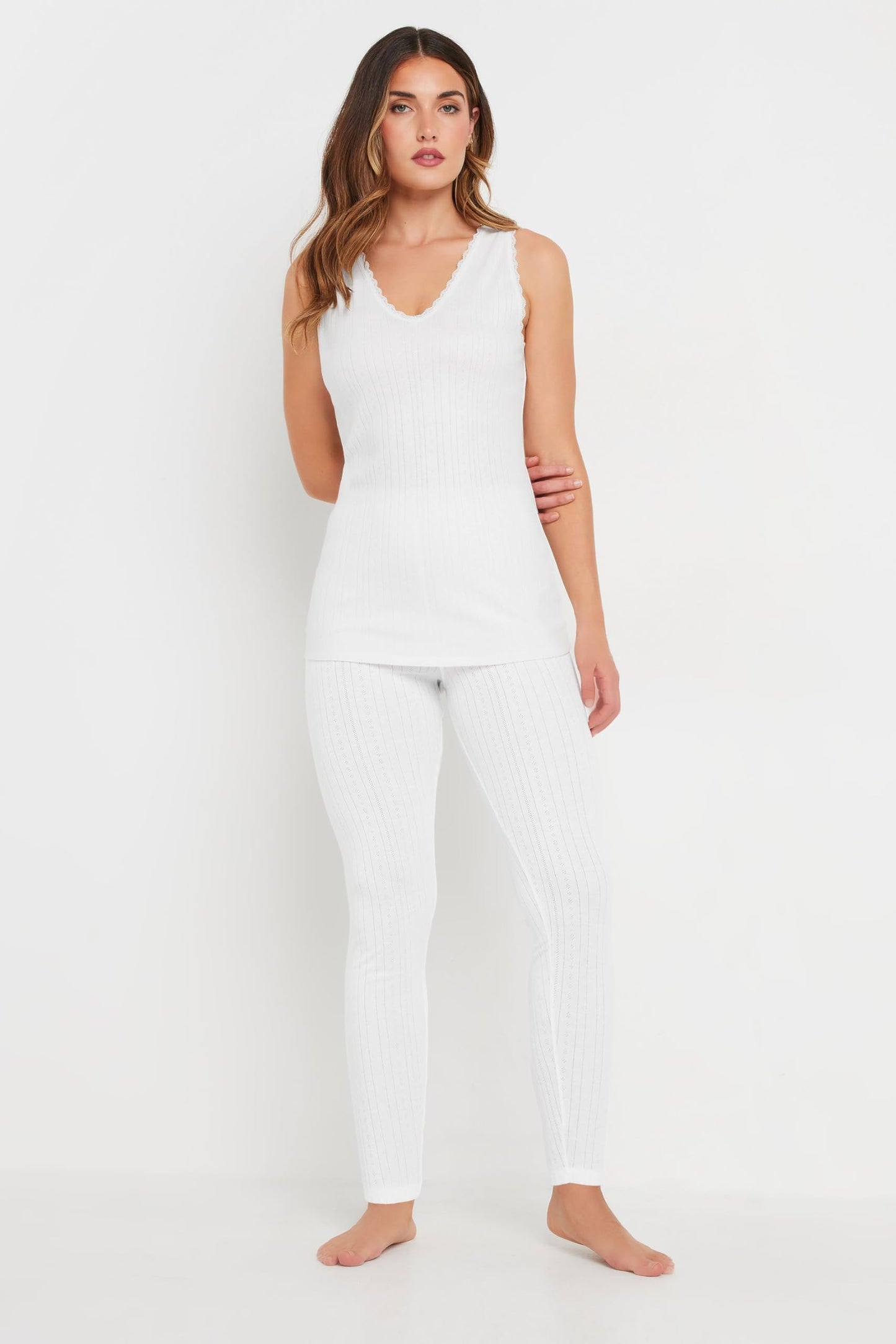 Long Tall Sally Lts Tall Women's Thermal Undershirt Top White 14-16