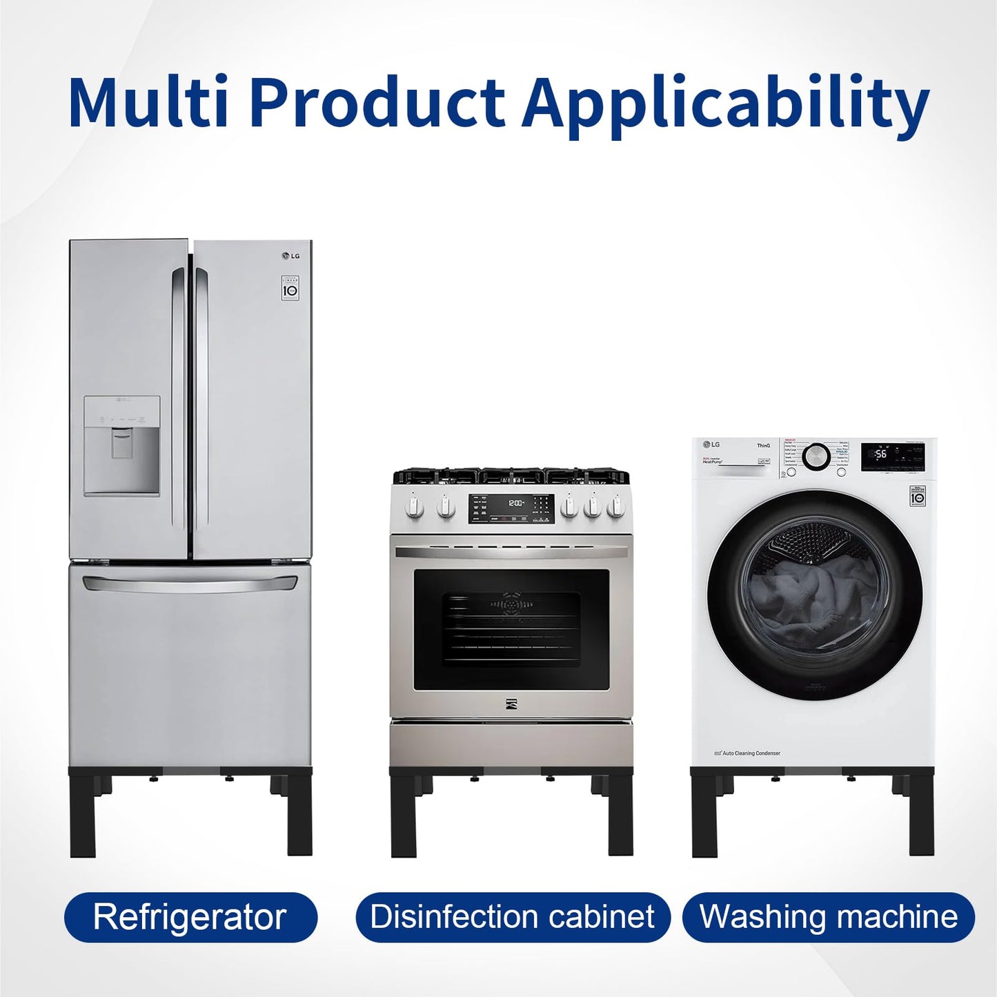 ANBase Heavy-Duty All Steel Laundry Pedestal 16" Height, Full size Universal Washing Machine Stand, Dryer Stand, Suitable for all Washer and Dryer Stand (Black)