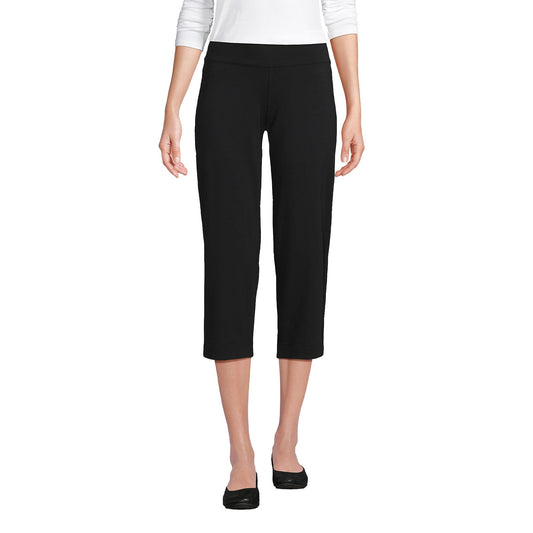 Lands' End Womens Starfish Crop Pants Black Tall X-Large