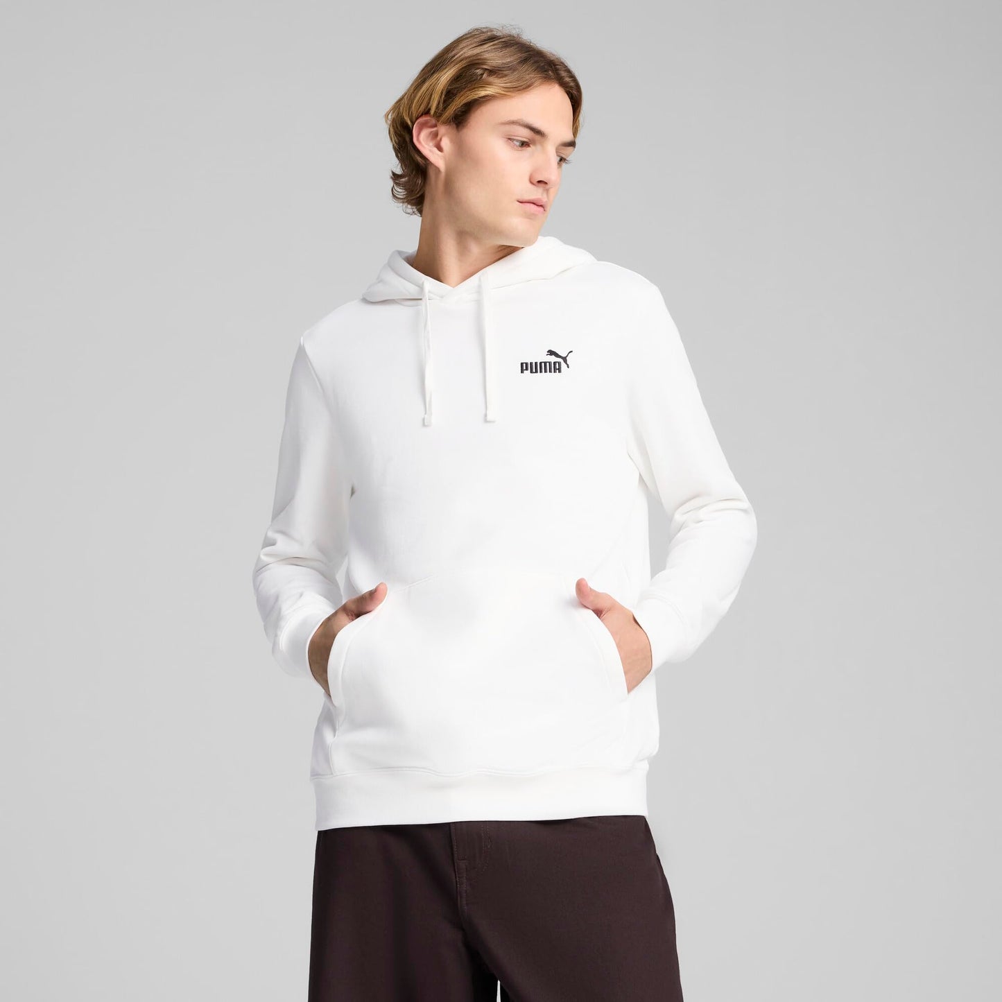 PUMA Men's Tall Size Essentials Small Logo Fleece Hoodie, White AH25 - 2XLT