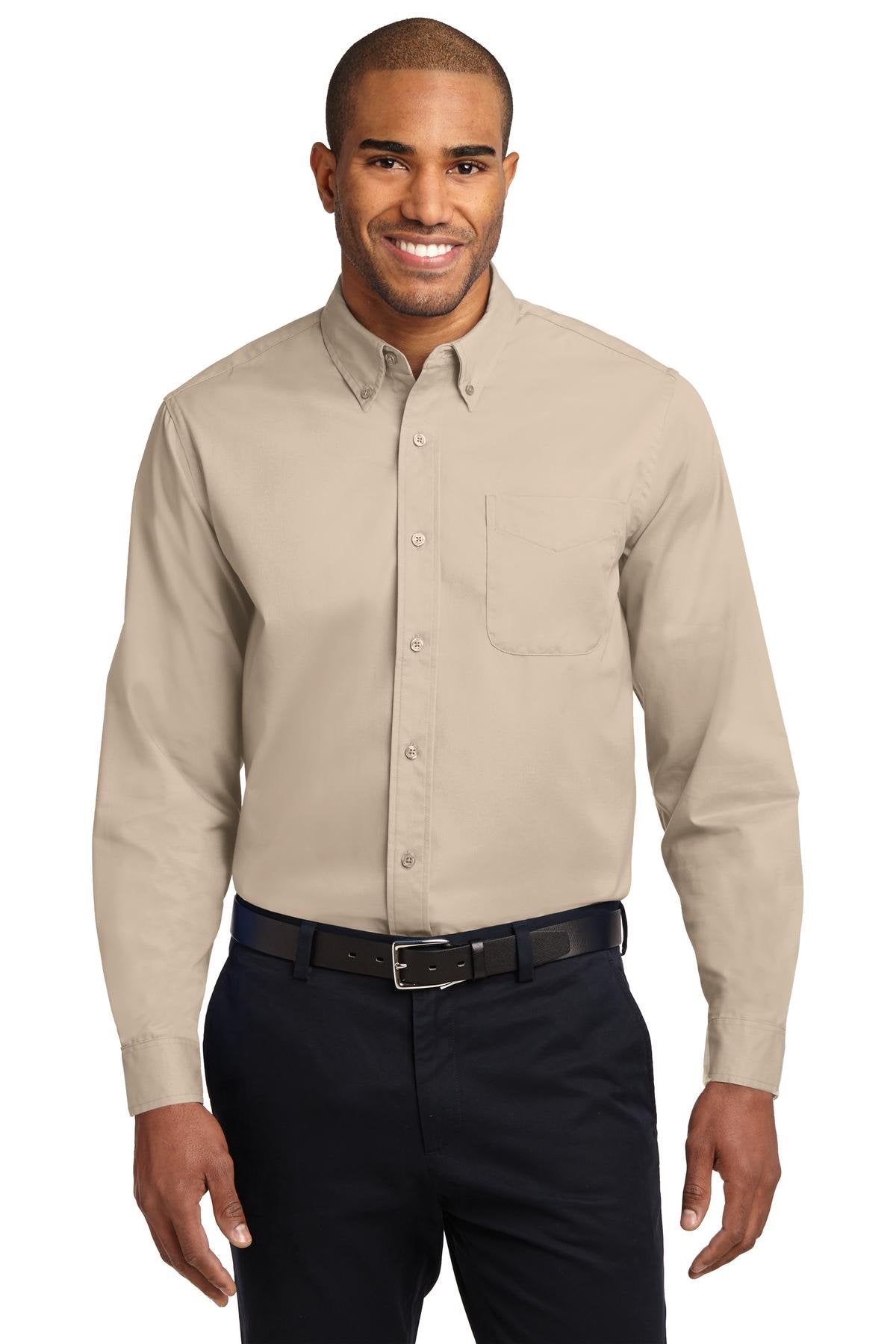 Port Authority Tall Long Sleeve Easy Care Shirt. TLS608, Stone, 2XLT