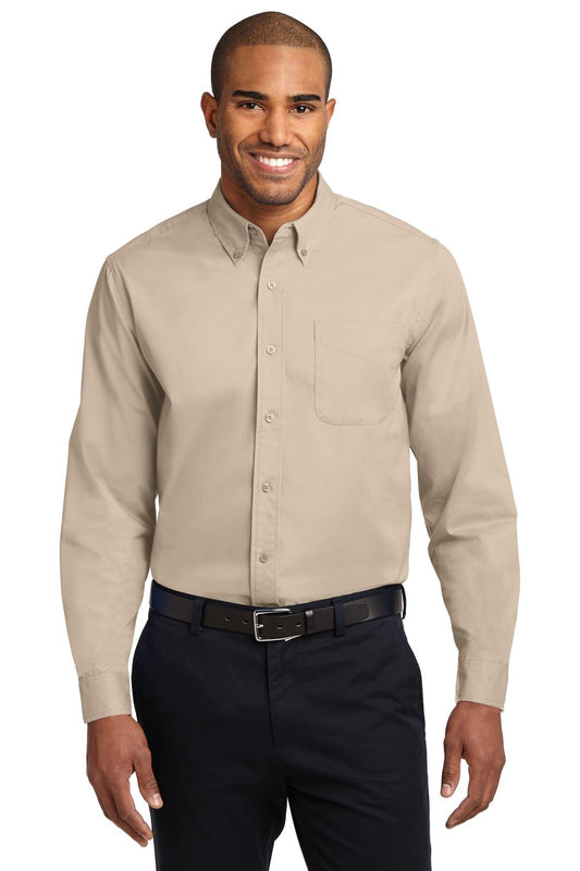 Port Authority Tall Long Sleeve Easy Care Shirt. TLS608, Stone, 2XLT