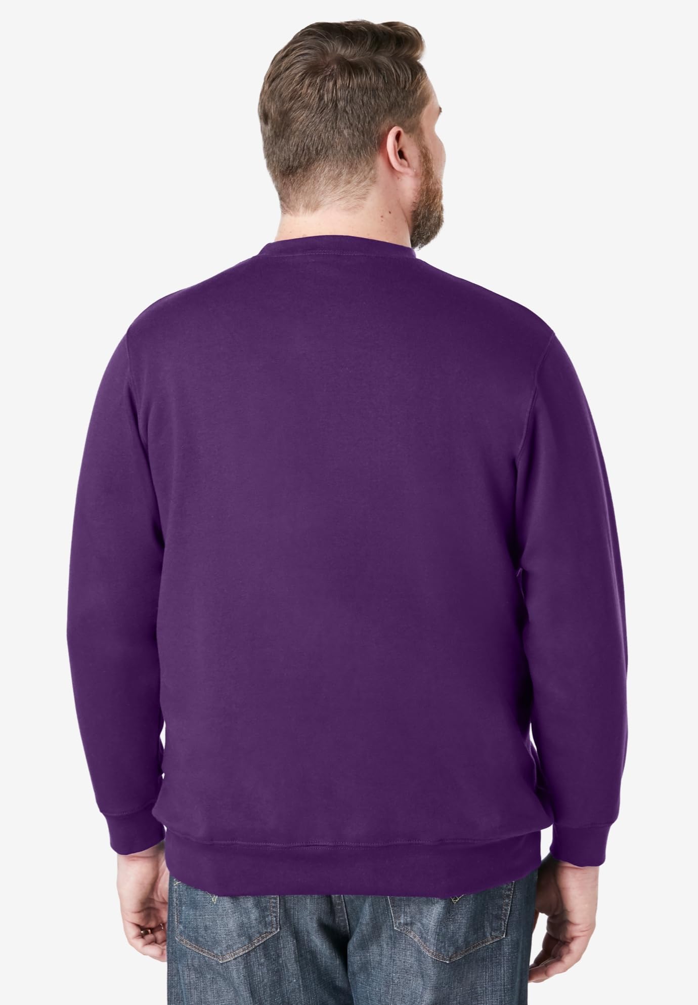 KingSize Men's Big & Tall Fleece Crewneck Sweatshirt - 2XL, Vintage Purple