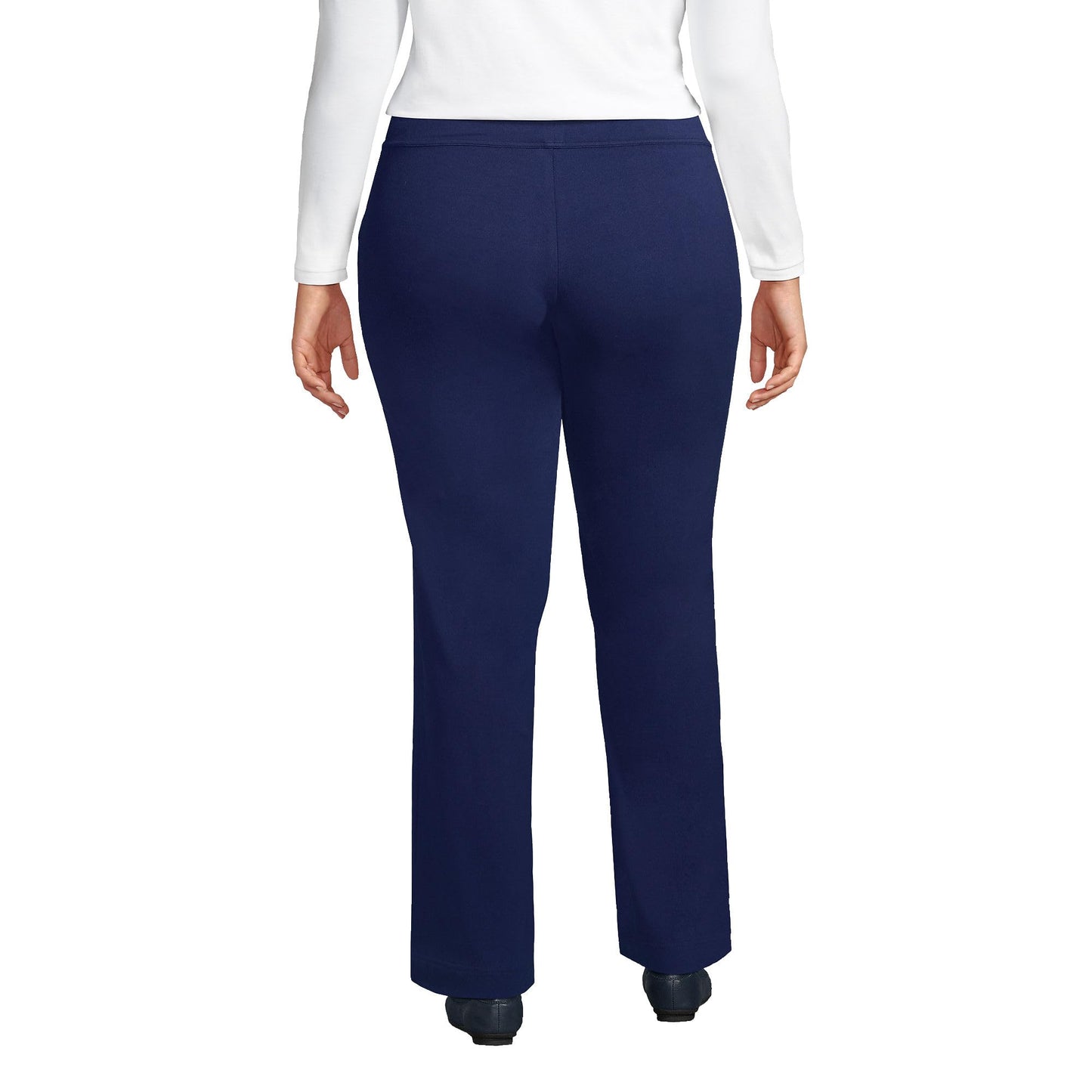 Lands' End Womens Starfish Straight Pants Deep Sea Navy Tall Medium
