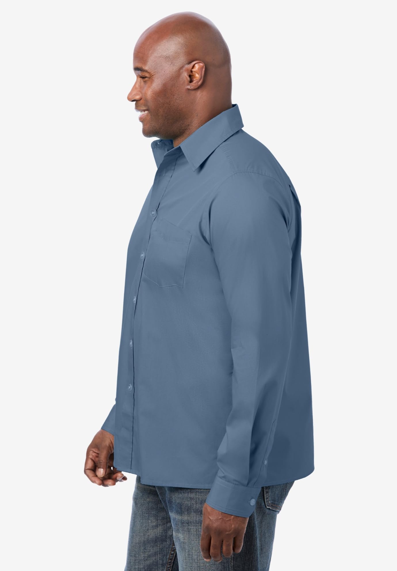 KingSize Men's Big & Tall The No-Tuck Casual Shirt - L, Grey Diamond