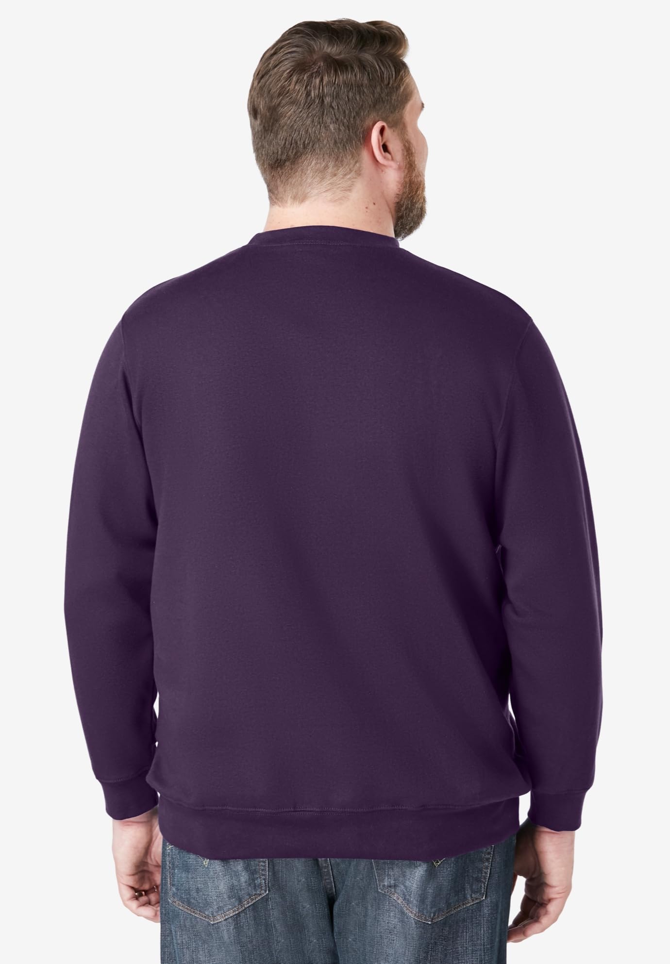 KingSize Men's Big & Tall Fleece Crewneck Sweatshirt - 5XL, Blackberry