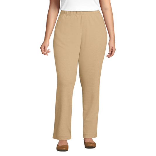 Lands' End Women s Sport Knit Pants French Pecan Heather Tall Large