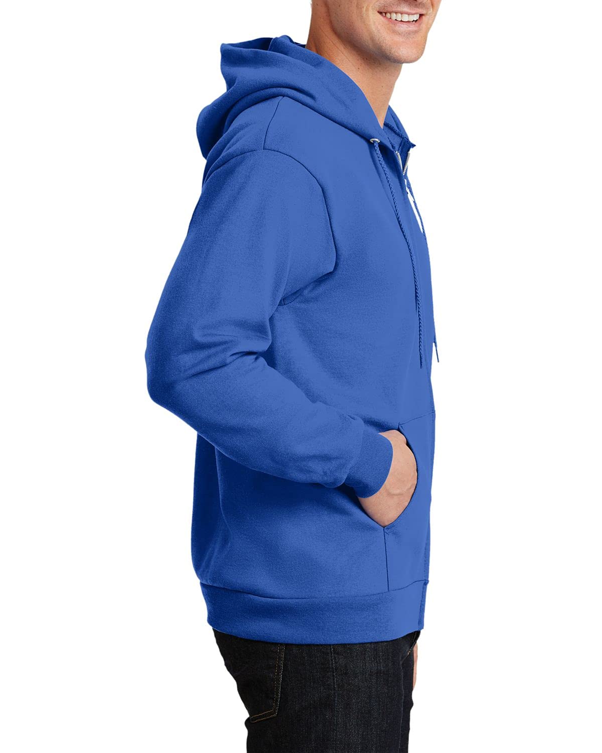 JustBlanks Mens Long Sleeve Hooded Sweatshirt Heavyweight Full-Zip Fleece Hoodie Sweatshirt for Men - Royal - LT
