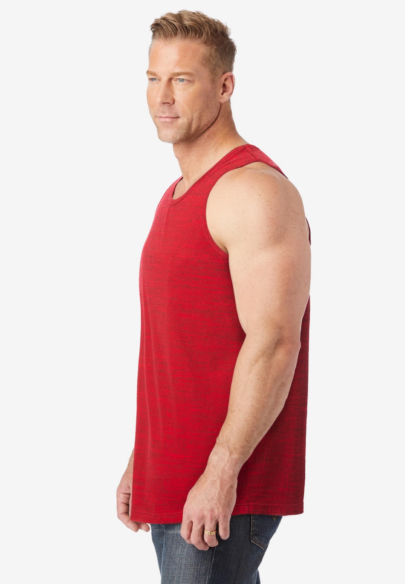 KingSize Men's Big & Tall Shrink-Less Lightweight Tank - 8XL, Red Marl
