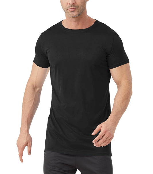 Idtswch Men's Tall T-Shirt Rash Guard UPF 50+ T-Shirt Quick Dry Swim Water Top Tee Short Sleeve Athletic Shirts black-3XL