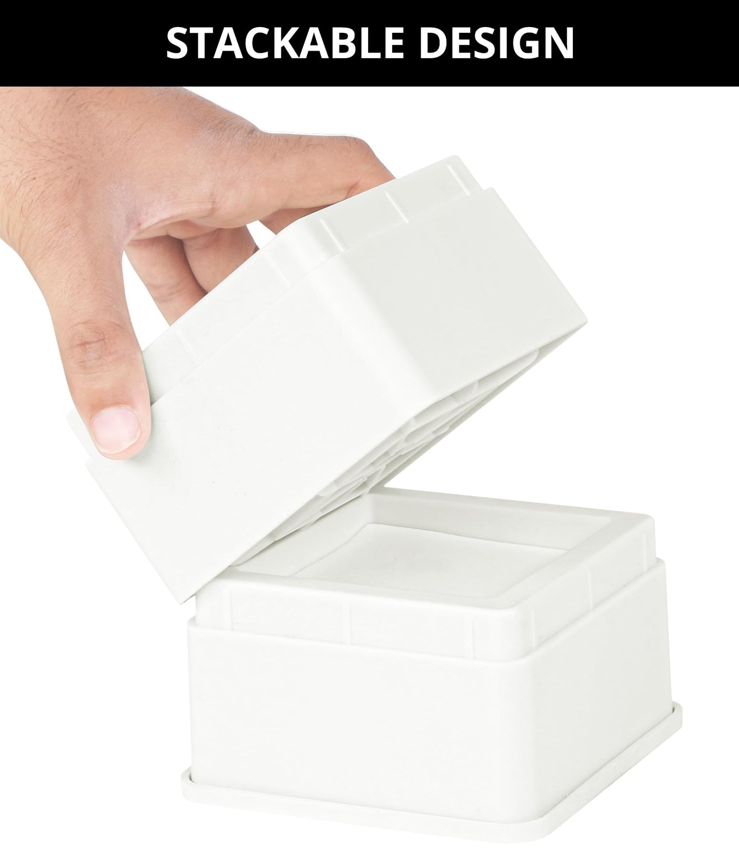 Utopia Bedding Bed Risers 2 Inch - Pack of 8 - Adjustable Furniture Risers 2 & 4 inch - Anti Slip Foam & Rubber Pad - Stackable Bed Lifts Risers Heavy Duty for Sofa, Bed, Table, Couch & Chair (White)