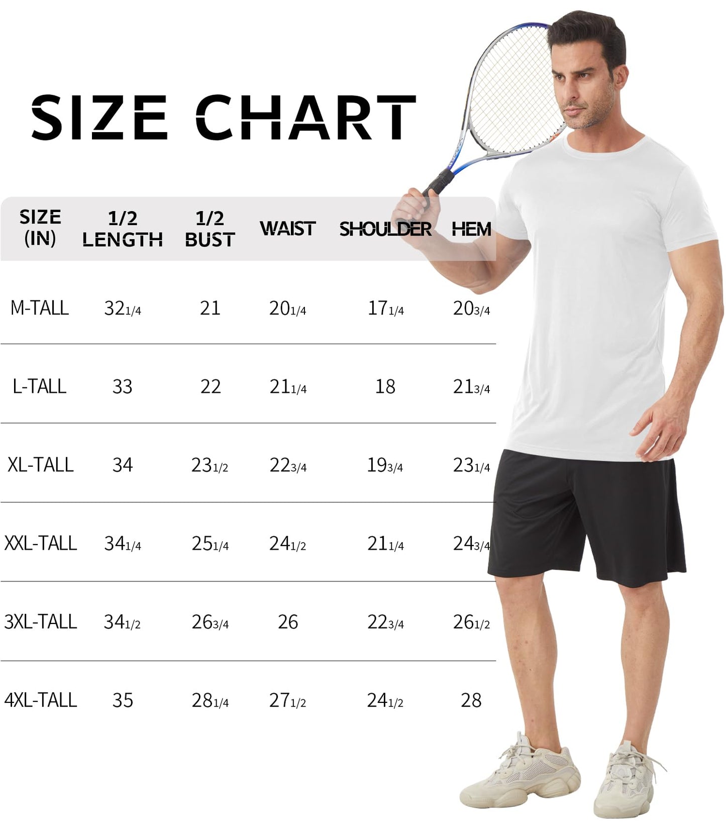 Idtswch Men's Tall T-Shirt Rash Guard UPF 50+ T-Shirt Quick Dry Swim Water Top Tee Short Sleeve Athletic Shirts White-XL