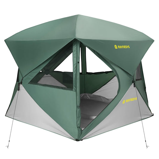 Camping Tent for 4 Person, Pop up Tents, 4 Person Tent for Camping, Setup in 60 Seconds, Water-Resistant Windproof Hub Tents, Portable Instant Cabin with Removable Floor