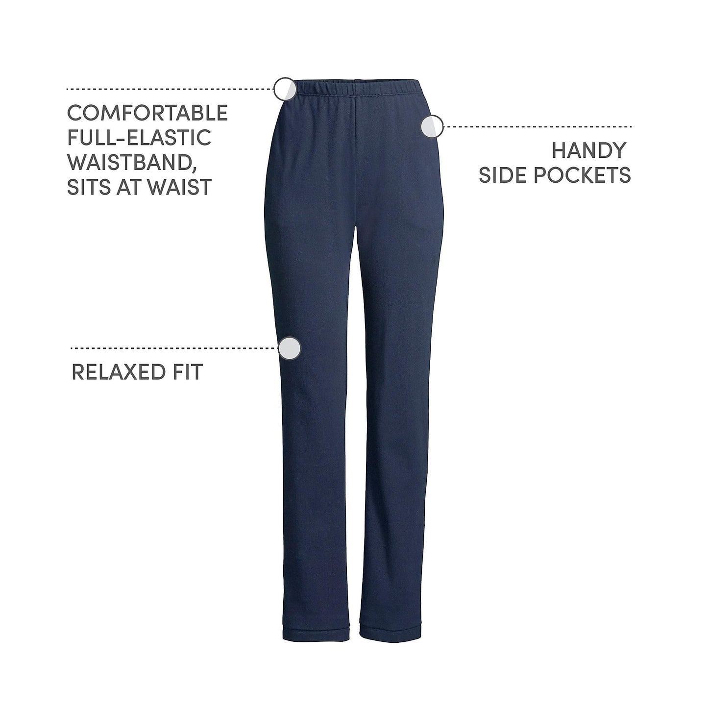 Lands' End Women s Sport Knit Pants Radiant Navy Tall X-Large