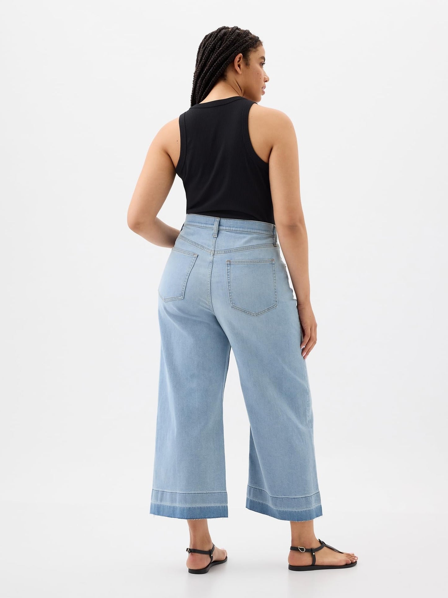 GAP Womens High Rise Wide Leg Jeans Light Wash Maize 26